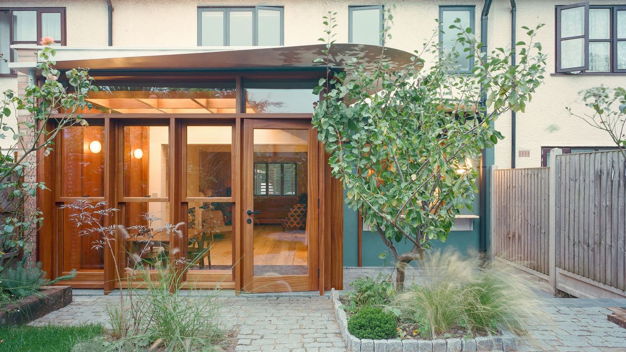 Sunny Side Up house extension exterior of timber structure from the garden