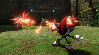 A screenshot of Shadow in action in Sonic X Shadow Generations