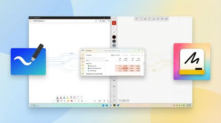 Microsoft Whiteboard and Markerpad RAM usage comparison