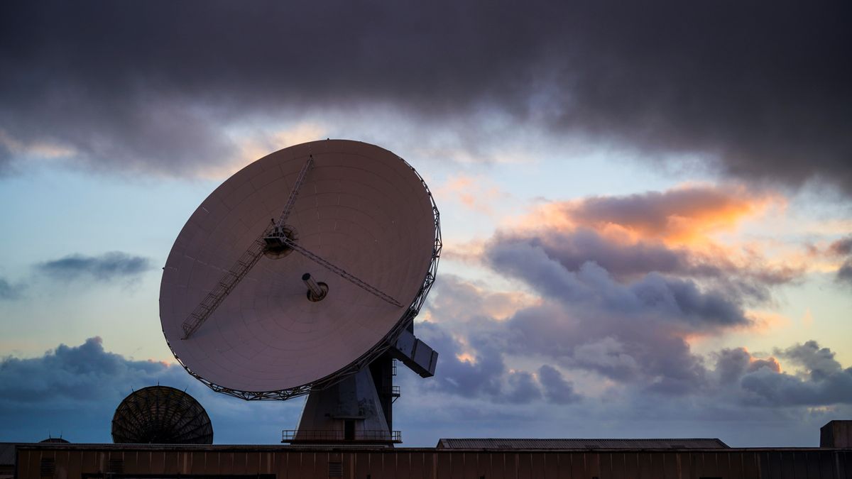 View of antennas at the Goonhilly Earth Station