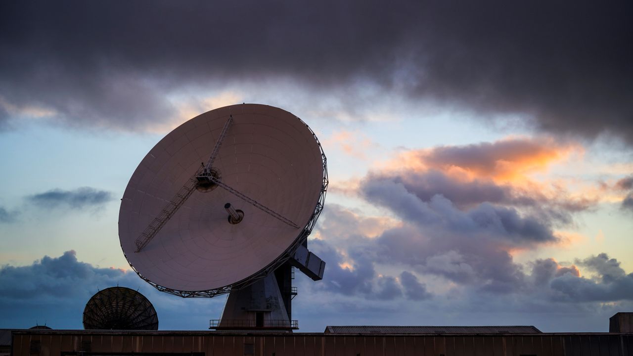 View of antennas at the Goonhilly Earth Station