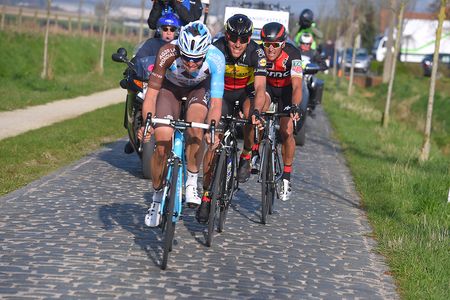Oliver Naesen (AG2R La Mondiale), Philippe Gilbert and Greg Van Avermaet