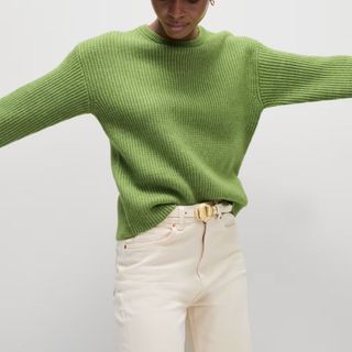 Cloud-Yarn Textured Crew Neck Jumper