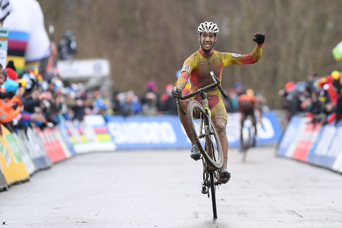 Felipe Orts shows off his wheelie skills as he rides to second place