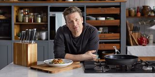 Jamie Oliver on his cooking television show Jamie's Quick and Easy Food