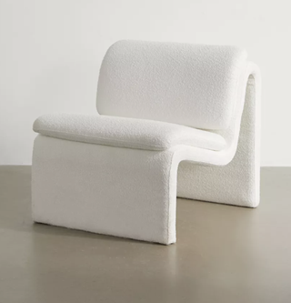 white boucle chair
