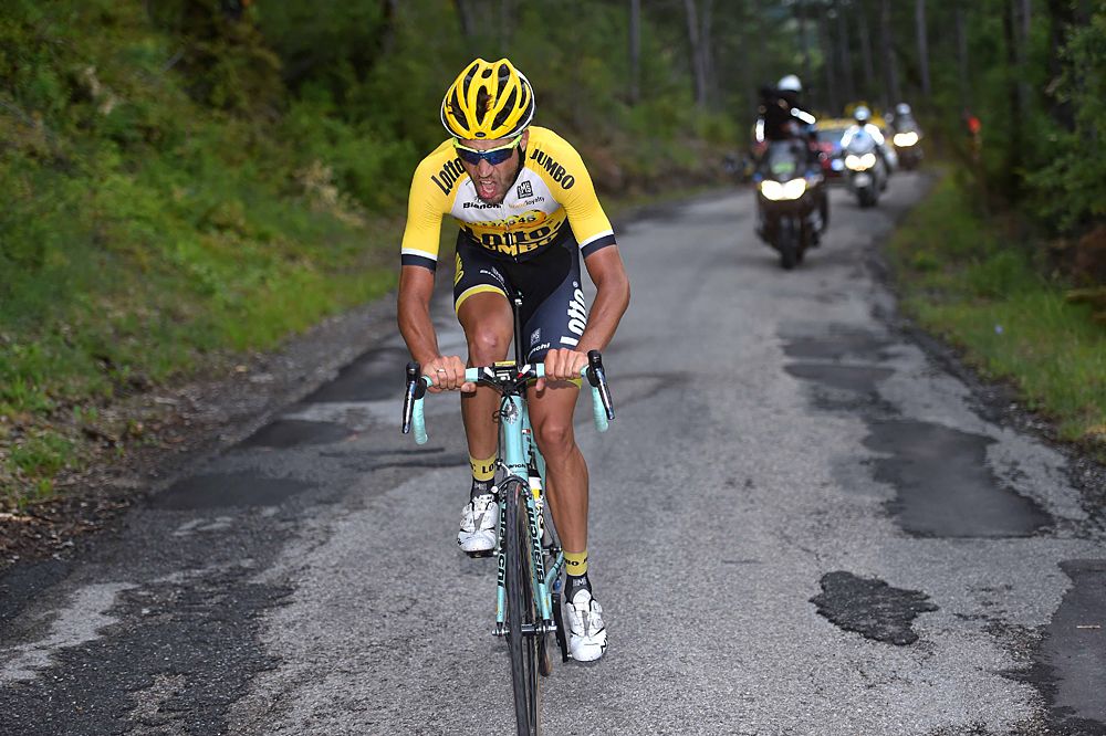 Martijn Keizer (Team LottoNL-Jumbo) tries to go alone