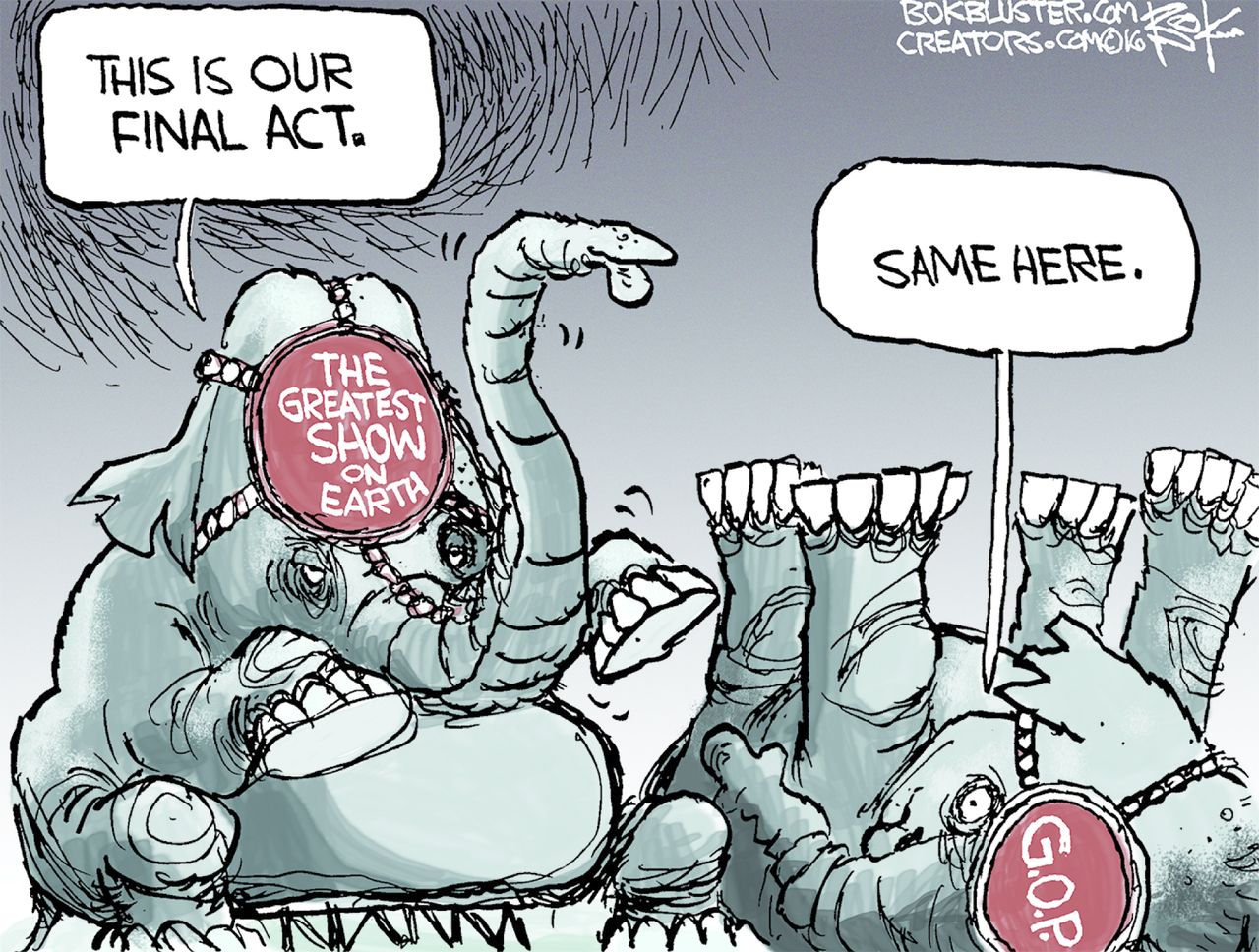 Political Cartoon U.S. GOP Final Act 2016