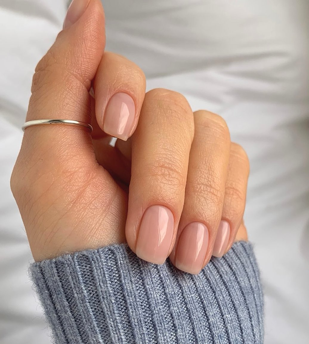 Sheer pink nails with OPI put it in neutral polish