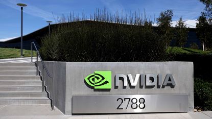 Nvidia sign outside of headquarters