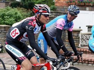 Ivan Basso (CSC) rides next to Paolo Savoldelli