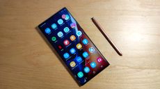 Samsung Galaxy Note 20 Ultra 5G and S Pen flat on a surface