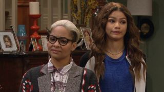 Raven-Symon&eacute; and Zendaya standing next to each other on K.C. Undercover.
