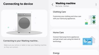 Samsung series 8 AI washer app