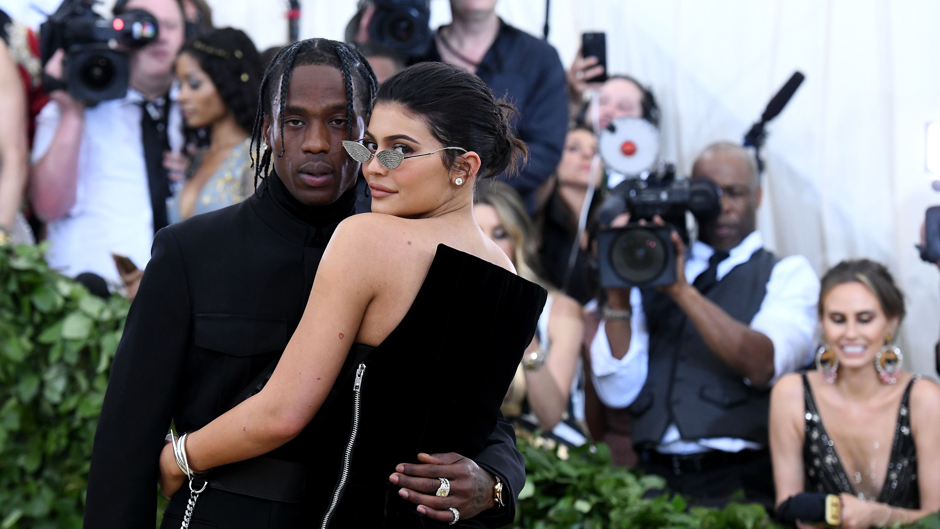 Kylie Jenner Hits Paris Fashion Week in Bondage-Style Black Dress
