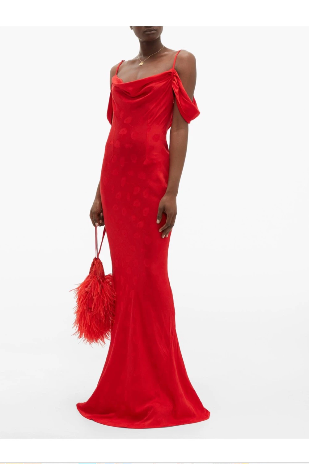 Rat &amp; Boa, Rat and Boa Red Cowl Neck Maxi Dress