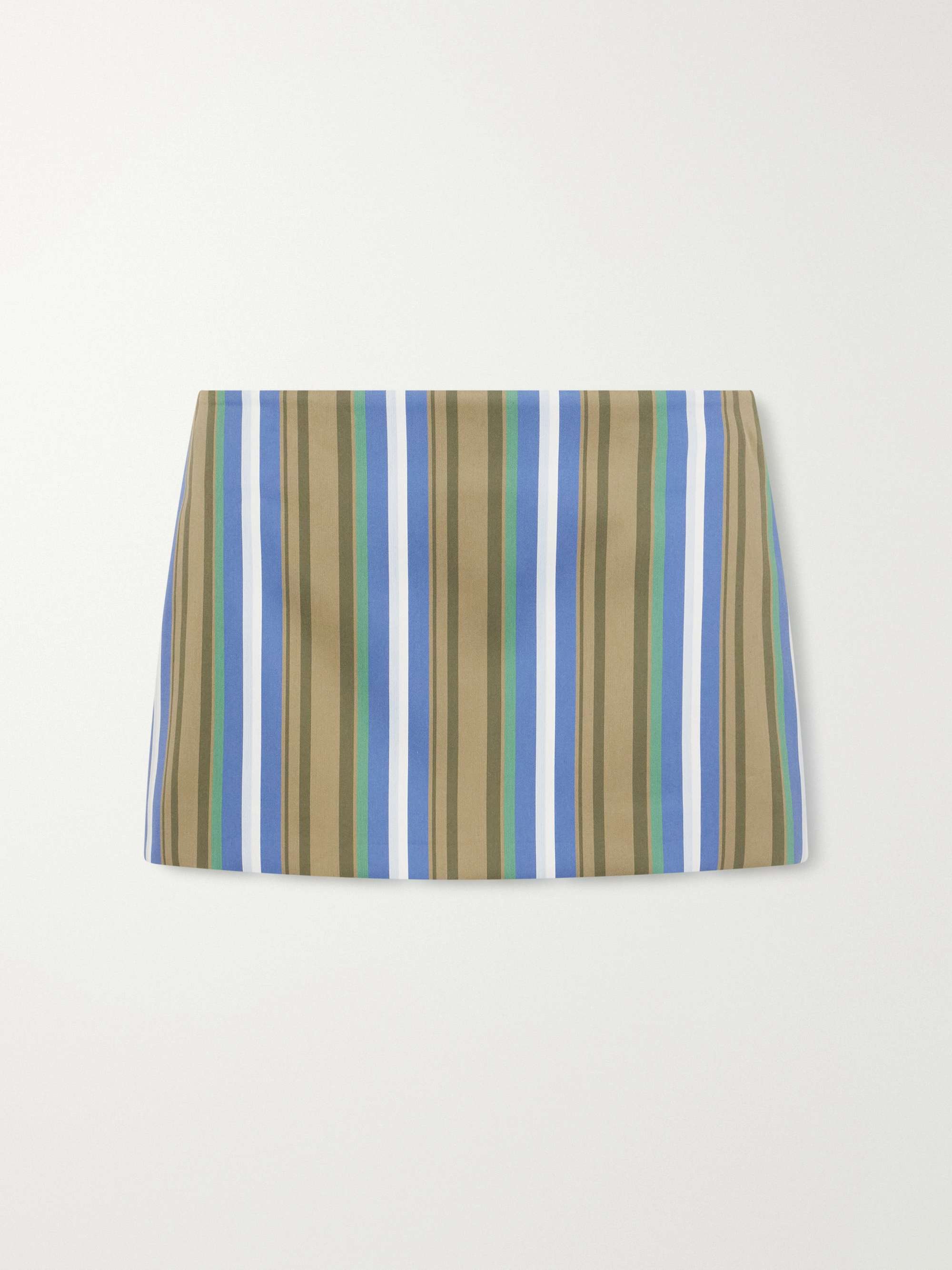 Hera Striped Cotton-Poplin Mini Skirt
