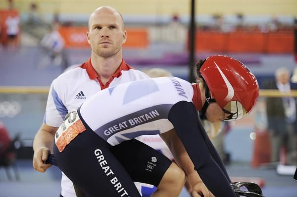 Victoria Pendleton (Great Britain) gets ready for the first day of competition in the women's sprint.