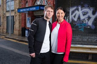 Jay Brown and Honey Mitchell run the London Marathon in EastEnders 