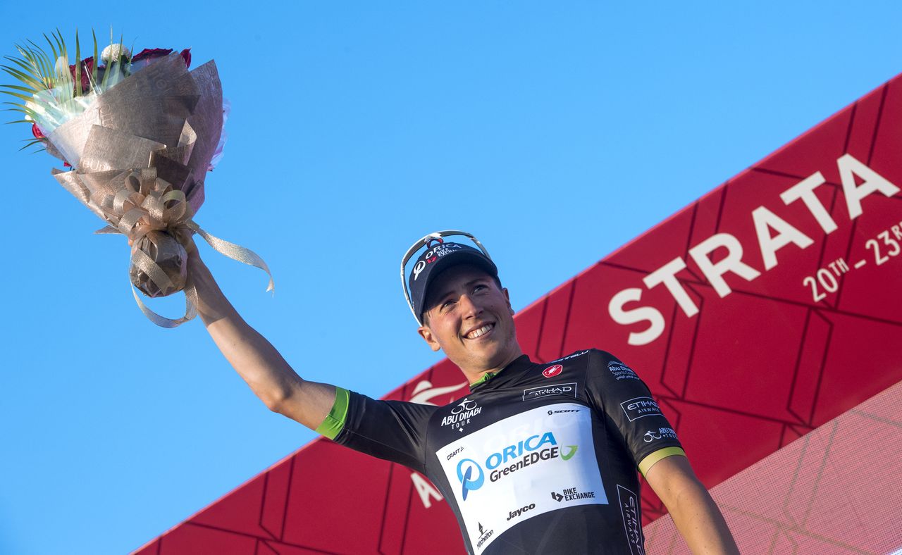 Jens Keukeleire (Orica) leads the sprint classication