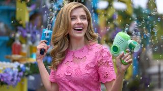 Jen Lilley is shown in a scene from Hallmark's A Royal Setting.