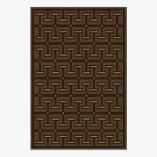 brown geometric patterned rug