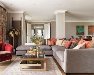 Living room layout ideas with L-shaped sofa