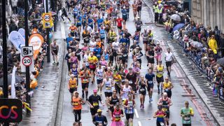 Runners taking part in the 2023 London Marathon