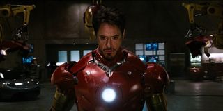 Iron Man Robert Downey Jr suiting up