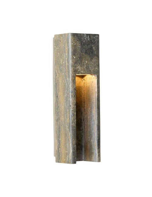 Graziano Indoor/Outdoor Dark Grey Travertine Wall Sconce