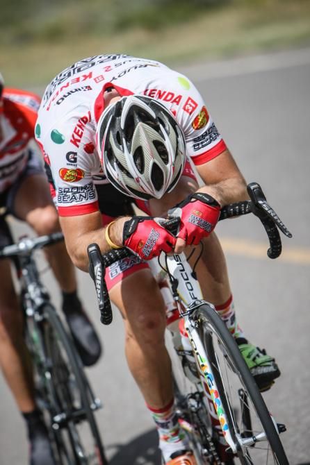 Serghei Tvetcov (Jelly Belly) stayed in todays break for as long as he could.