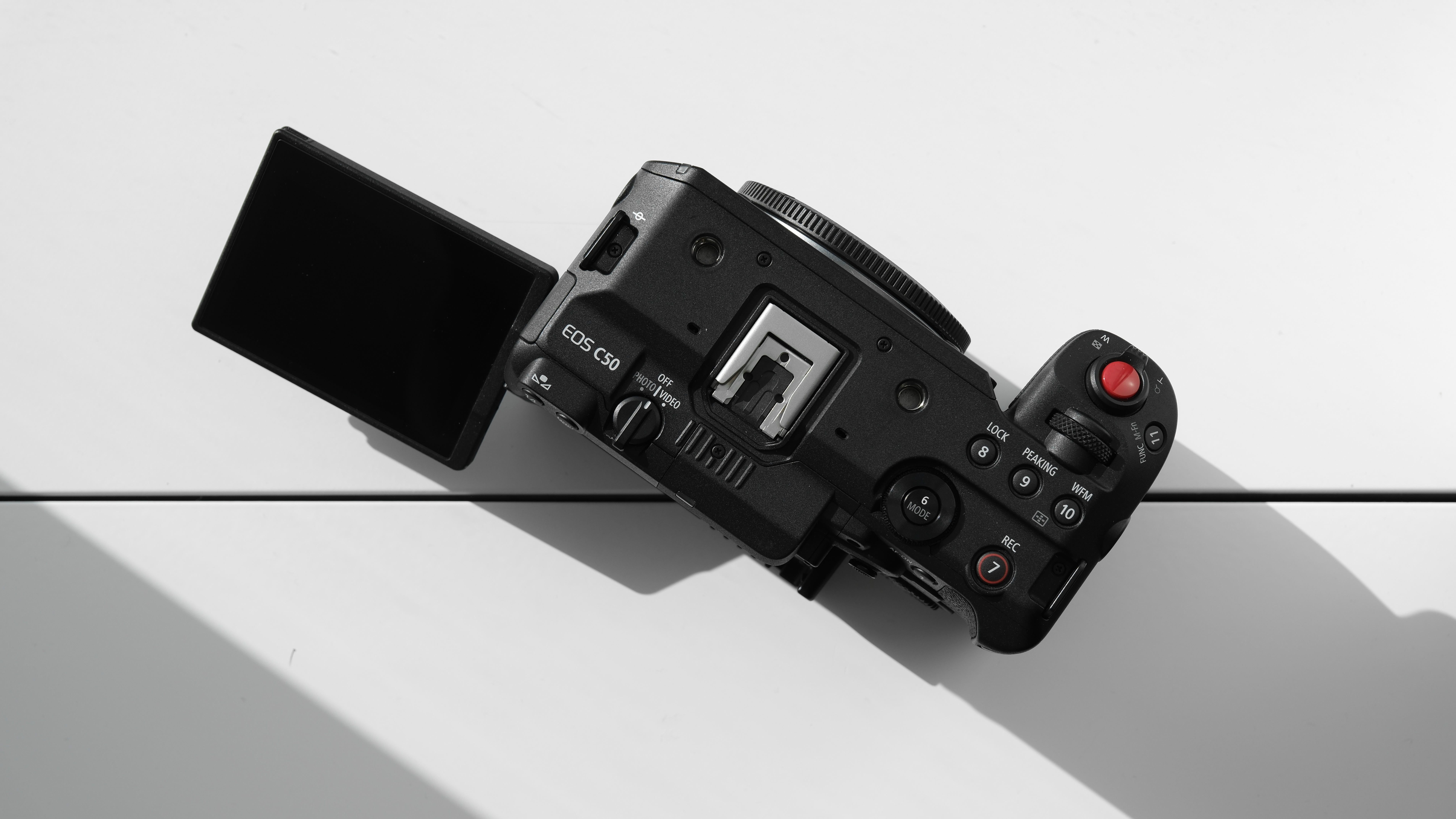Canon EOS C50 against a white background