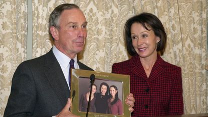 Mayor Michael Bloomberg arrives for luncheon with his former