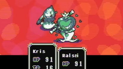 Bound to the Dark World screenshot of combat with Kris and Ralsei