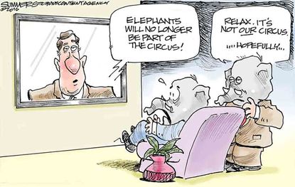 Political Cartoon U.S. GOP Circus