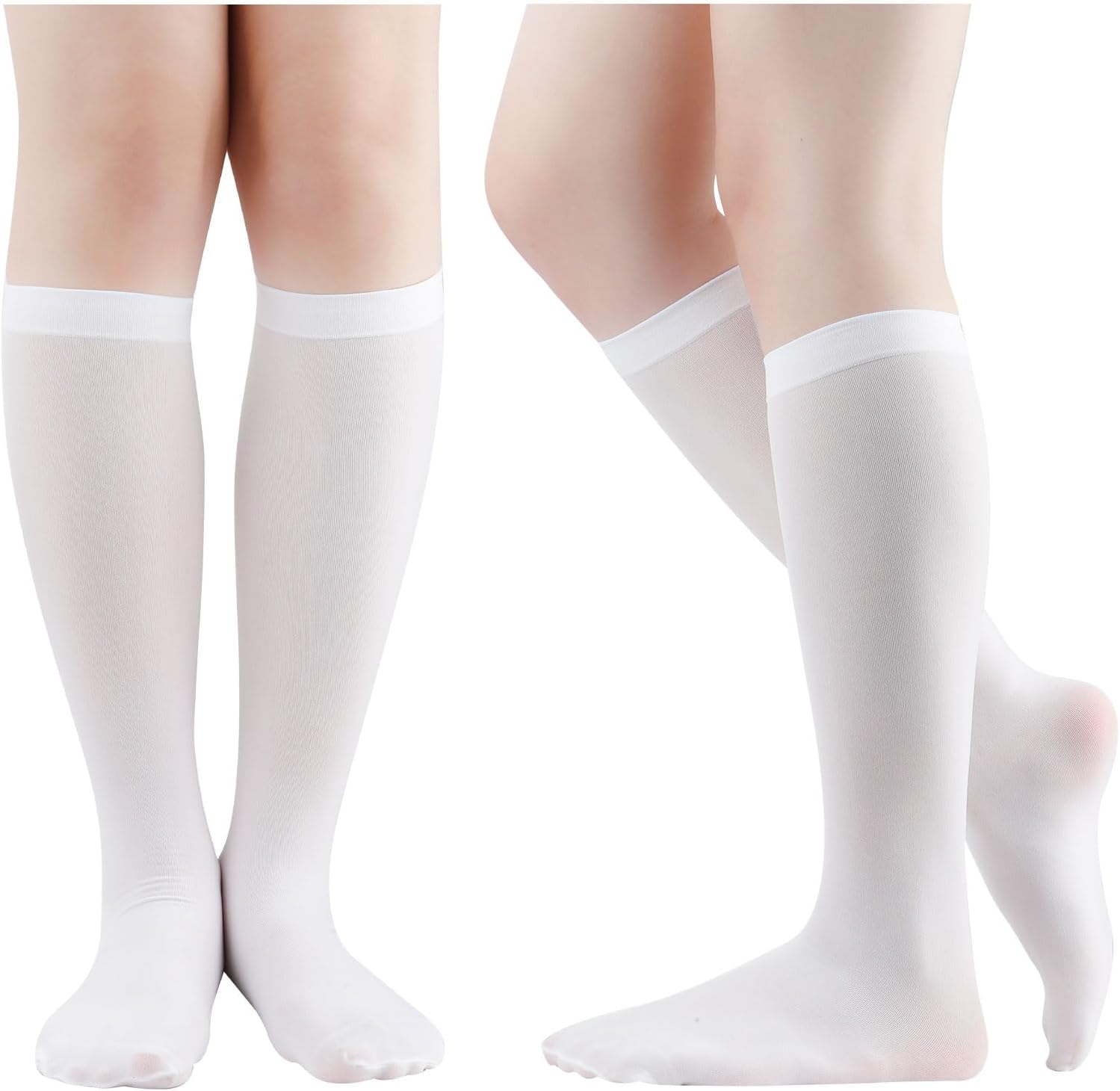 Lyxbone Knee High Socks for Women Knee High Stockings White Socks for Women Thighhigh White Sock Lace Sock Holloween Cosplay Stockings