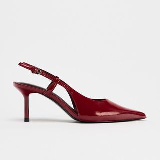 Zara Patent-Effect Slingbacks