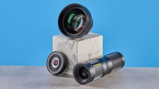 The Freewell iPhone lenses on a stone surface