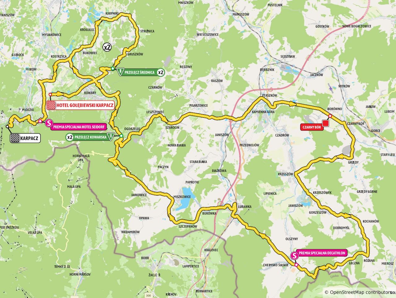 Route information for the 2025 Tour de Pologne