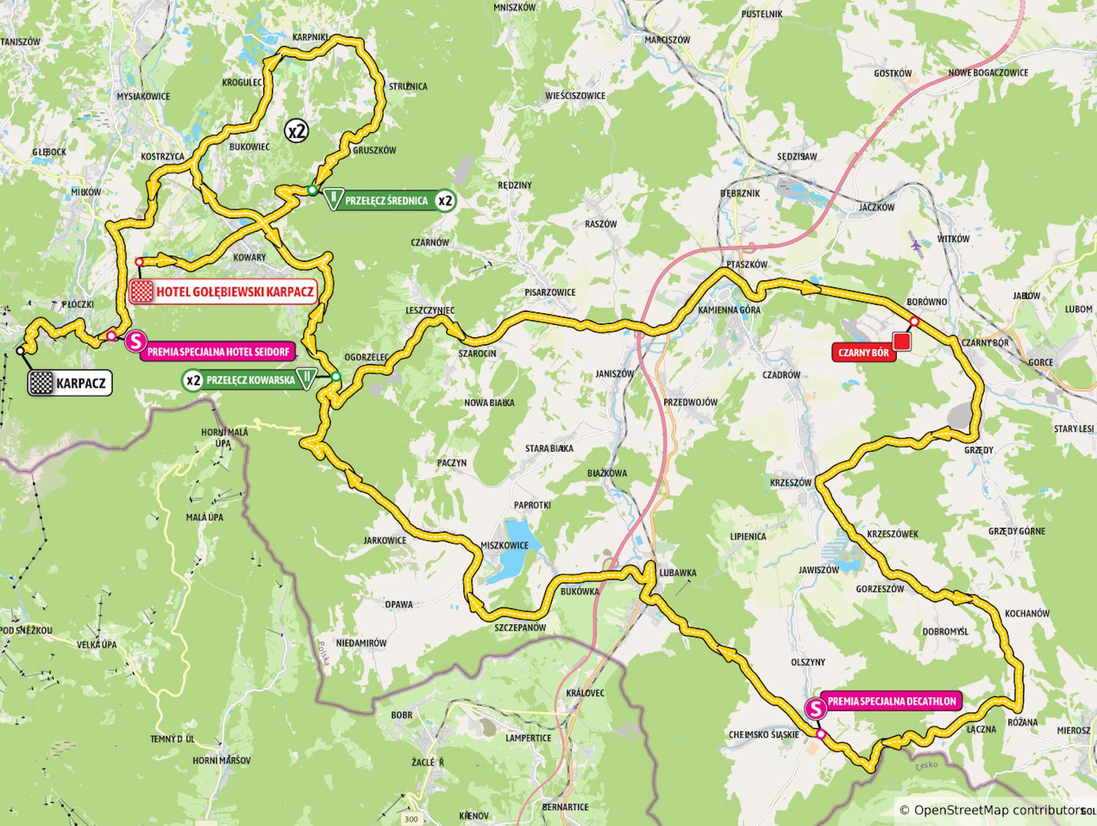 Route information for the 2025 Tour de Pologne