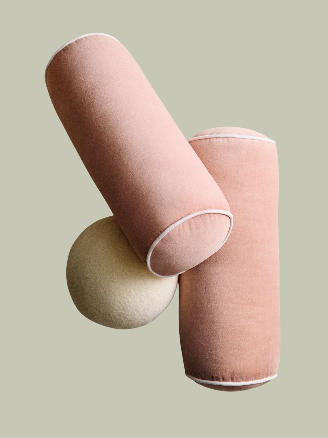H&amp;amp;M Home, Velvet Bolster, Light Dusty Pink