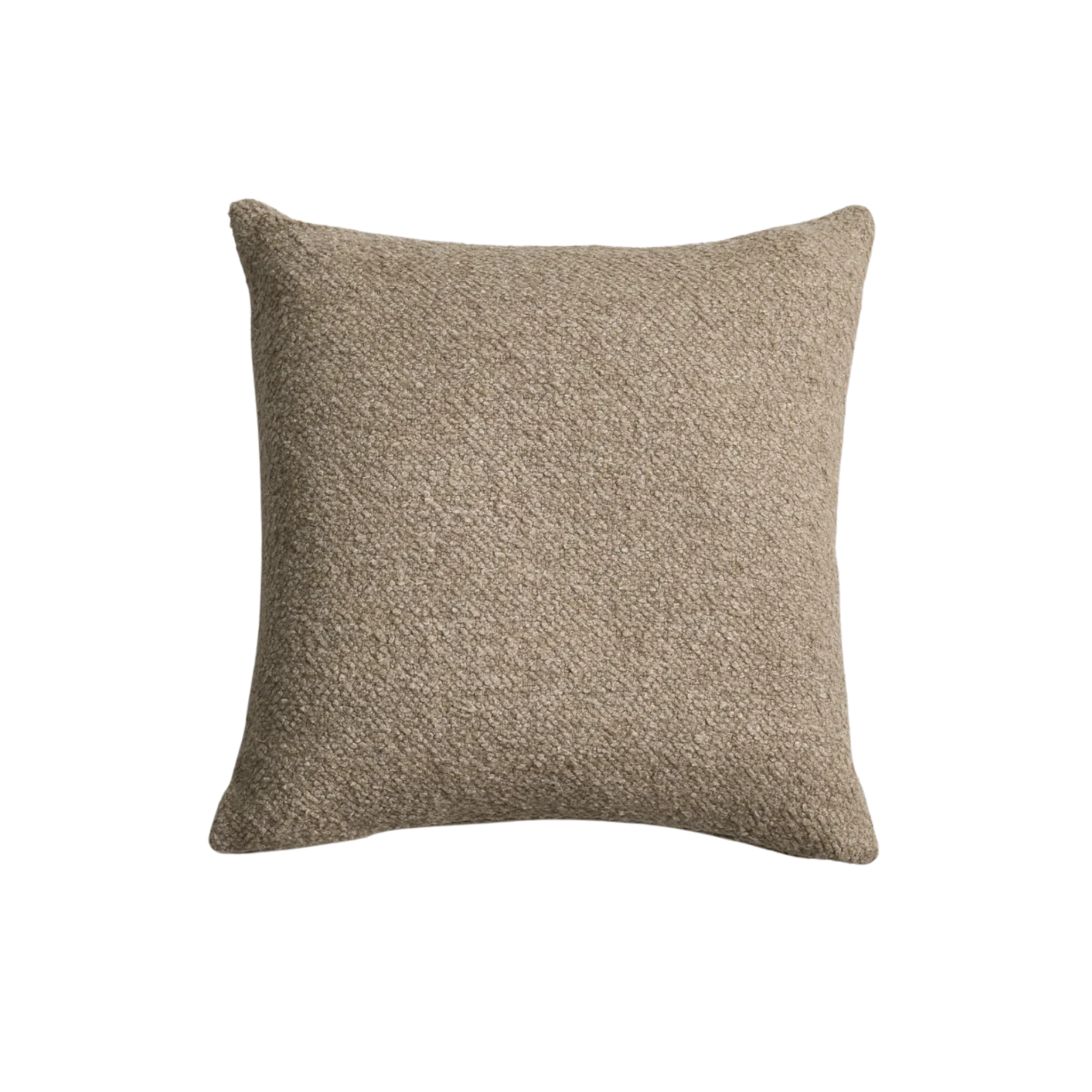 brown boucle pillow