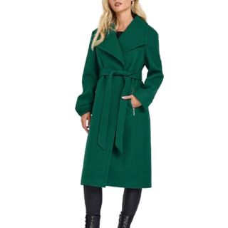 M&Co Petite Tailored Wrap Coat