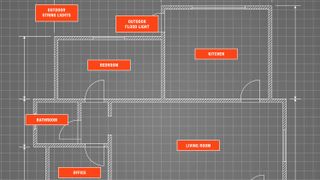 A blueprint of the rooms in a house.
