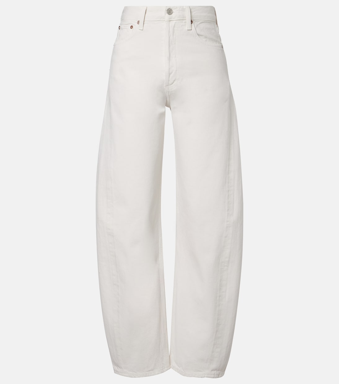Luna Barrel-Leg Jeans in White - Agolde