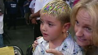 Young Dominik Mysterio at a WWE show