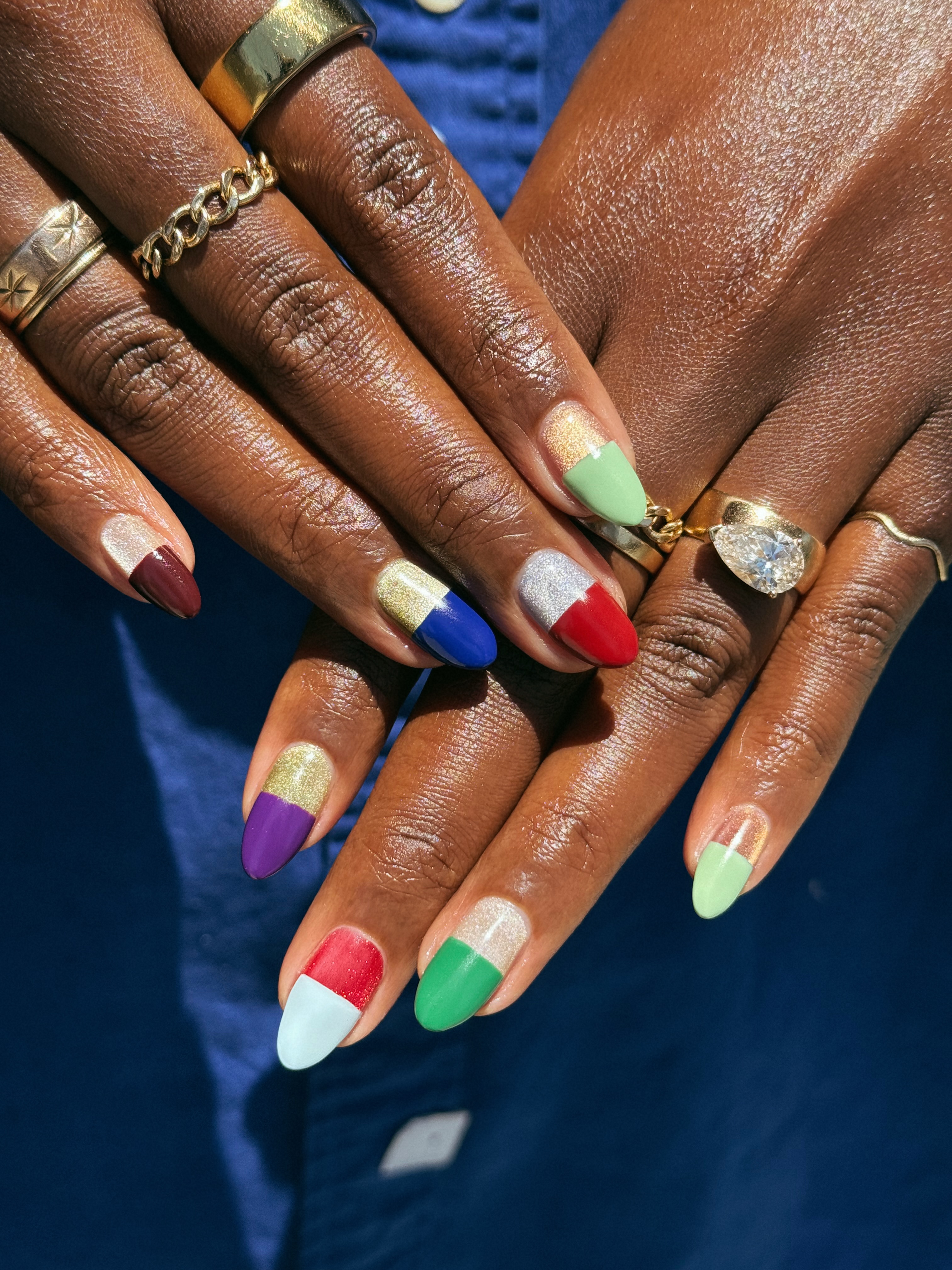 Photo of a pill box manicure from nail artist Queenie Nguyen