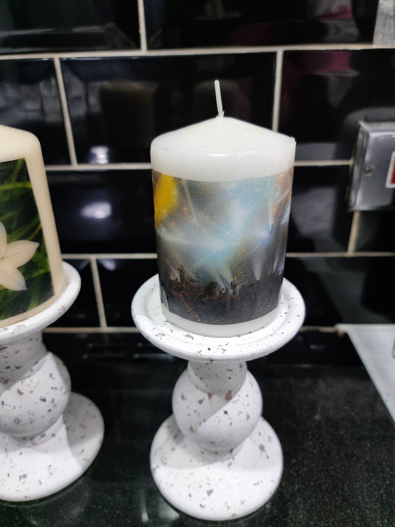 Christmas candle DIY project photo printing