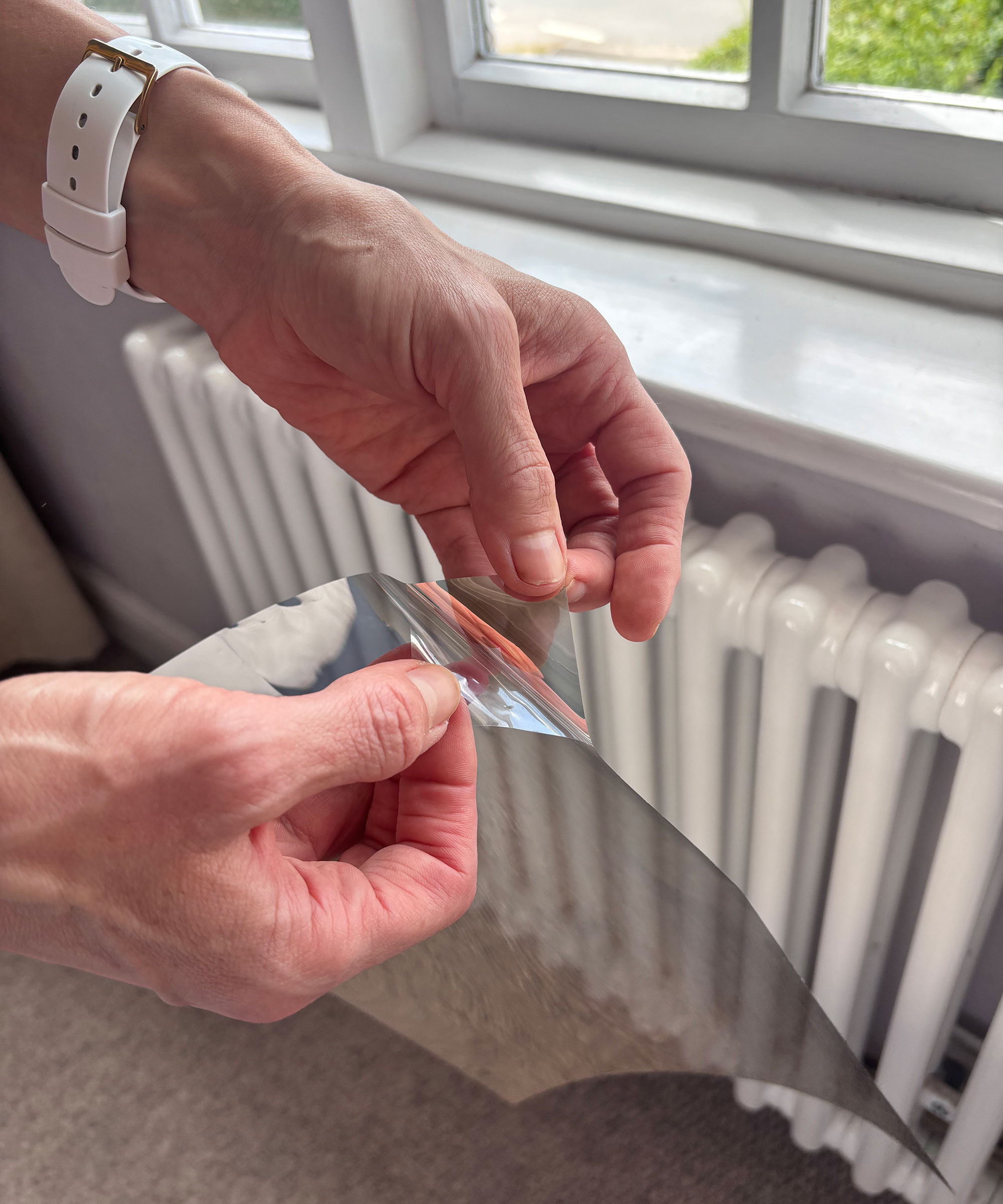 removing backing from solar control window film