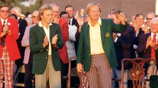 Jack Nicklaus wearing the Green Jacket after winning the 1986 Masters